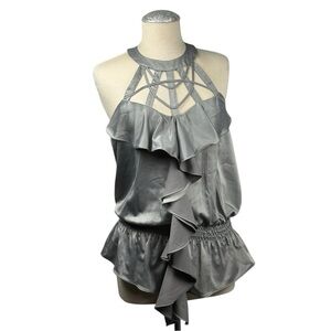 XOXO Shimmering Silver Blouse